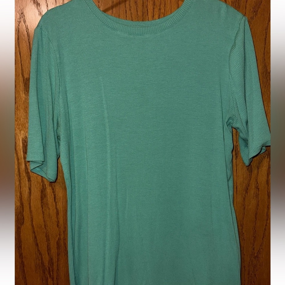 Nine West Mint Green Elbow Sleeve Shirt- XXL